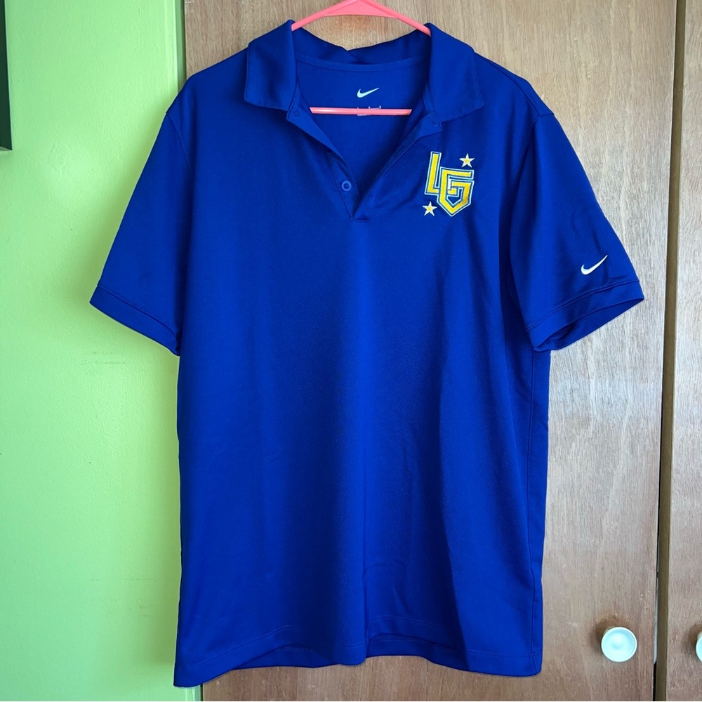 Nike Blue Athletic Polo Shirt 
• Size Large